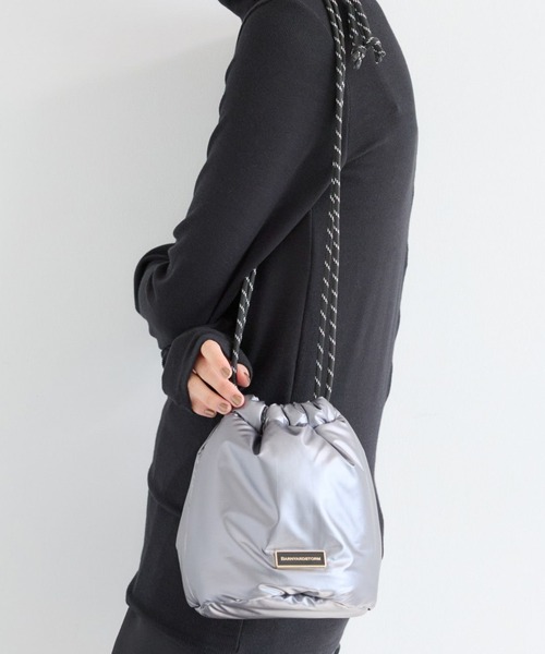 BARNYARDSTORM（バンヤードストーム）の「BARNYARDSTORM / キレイメコード巾着バッグ（ショルダーバッグ・レディース・ブラック/ベージュ/パープル/その他1・FREE）」の4枚目の写真