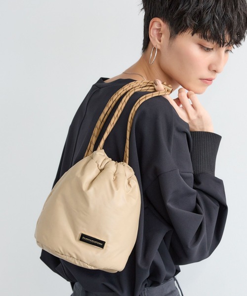 BARNYARDSTORM（バンヤードストーム）の「BARNYARDSTORM / キレイメコード巾着バッグ（ショルダーバッグ・レディース・ブラック/ベージュ/パープル/その他1・FREE）」の3枚目の写真