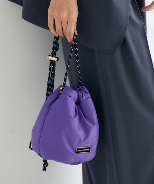 BARNYARDSTORM（バンヤードストーム）の「BARNYARDSTORM / キレイメコード巾着バッグ（ショルダーバッグ・レディース・ブラック/ベージュ/パープル/その他1・FREE）」の7枚目の写真