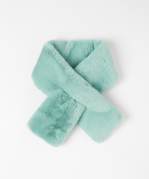 SMELLY（スメリー）の「エコファーミニティペット（マフラー・レディース・ライトブルー/ホワイト・-）」の14枚目の写真