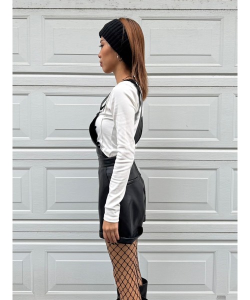 EGOIST（エゴイスト）の「ソフトフェイクレザーサロペット（サロペット/オーバーオール・レディース・ブラック・S/M）」の7枚目の写真