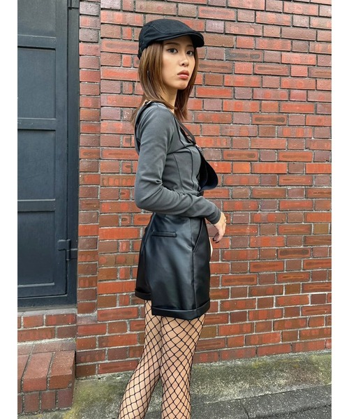 EGOIST（エゴイスト）の「ソフトフェイクレザーサロペット（サロペット/オーバーオール・レディース・ブラック・S/M）」の17枚目の写真