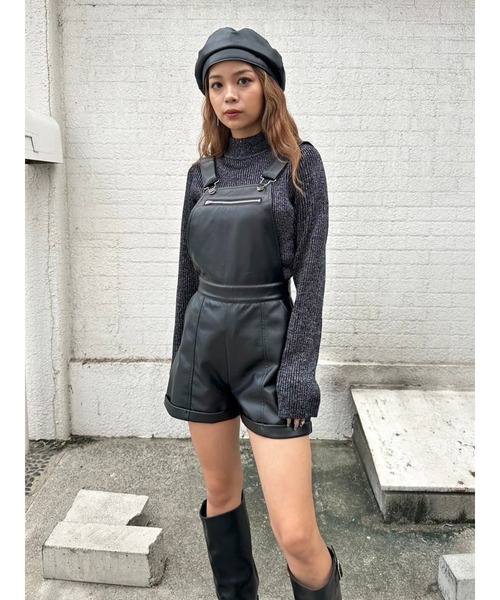 EGOIST（エゴイスト）の「ソフトフェイクレザーサロペット（サロペット/オーバーオール・レディース・ブラック・S/M）」の19枚目の写真