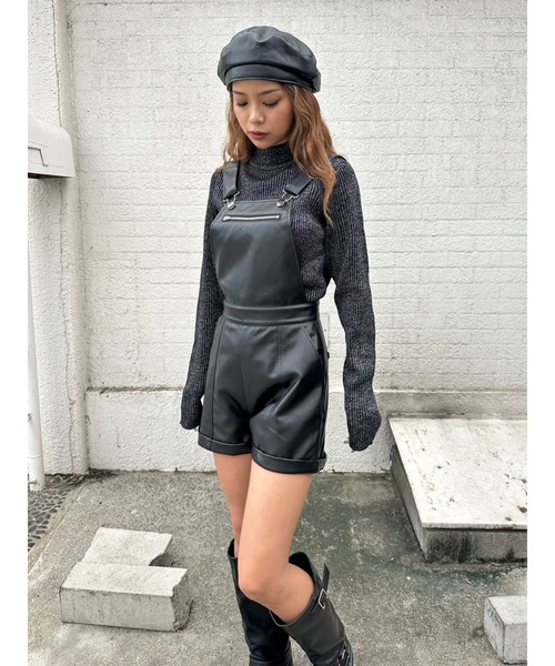 EGOIST（エゴイスト）の「ソフトフェイクレザーサロペット（サロペット/オーバーオール・レディース・ブラック・S/M）」の21枚目の写真