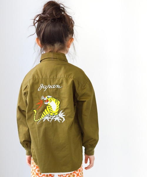 MAKE YOUR DAY（メイクユアデイ）の「後ろ刺繍ミリタリーシャツ■80～140cm（シャツ/ブラウス・キッズ・ブルー/ブラック/カーキ・80/90/100/110/120/130/140）」の12枚目の写真