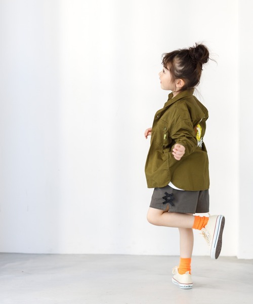 MAKE YOUR DAY（メイクユアデイ）の「後ろ刺繍ミリタリーシャツ■80～140cm（シャツ/ブラウス・キッズ・ブルー/ブラック/カーキ・80/90/100/110/120/130/140）」の14枚目の写真