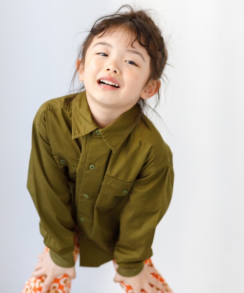 MAKE YOUR DAY（メイクユアデイ）の「後ろ刺繍ミリタリーシャツ■80～140cm（シャツ/ブラウス・キッズ・ブルー/ブラック/カーキ・80/90/100/110/120/130/140）」の10枚目の写真