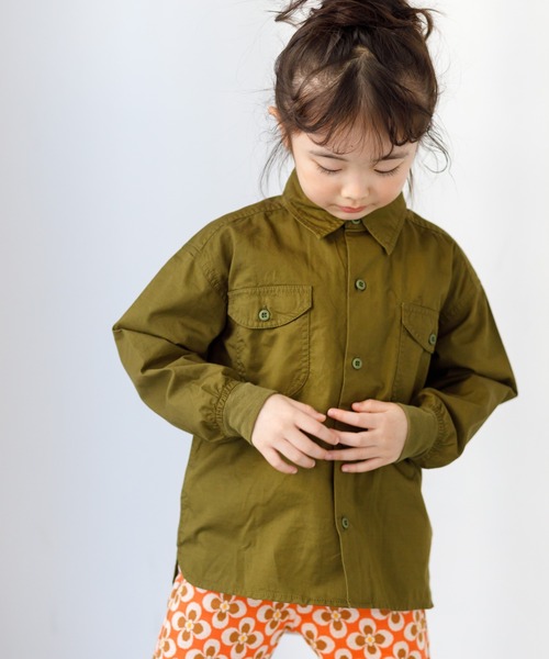 MAKE YOUR DAY（メイクユアデイ）の「後ろ刺繍ミリタリーシャツ■80～140cm（シャツ/ブラウス・キッズ・ブルー/ブラック/カーキ・80/90/100/110/120/130/140）」の9枚目の写真
