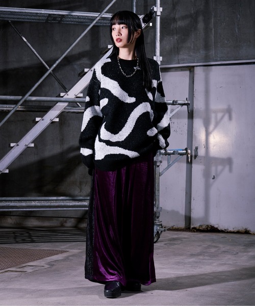 Ellno Loset(エルノロゼット)の「ニュアンスラインニット(ニット/セーター・メンズ・ブルーグレー/ブラック・LARGE/MEDIUM/SMALL)」の19枚目の写真