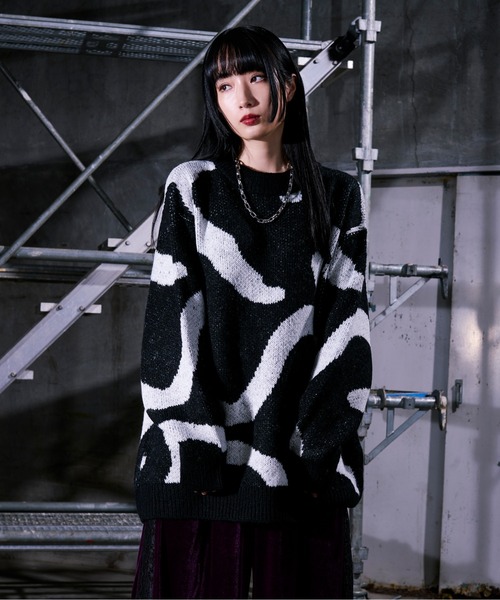 Ellno Loset(エルノロゼット)の「ニュアンスラインニット(ニット/セーター・メンズ・ブルーグレー/ブラック・LARGE/MEDIUM/SMALL)」の13枚目の写真