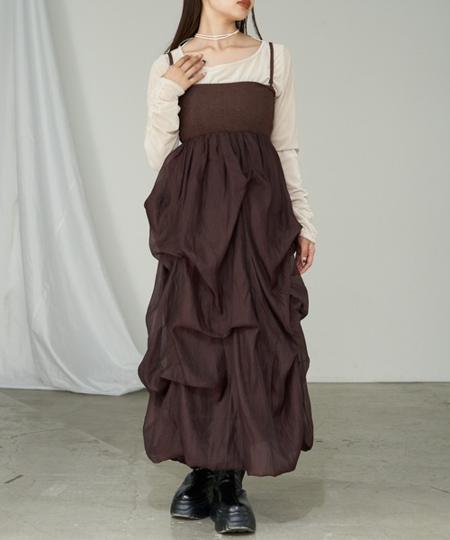 RAY CASSIN（レイカズン）の「【1枚で主役級】チュールティアードベアワンピース（ワンピース・レディース・ホワイト/ブラック/ブラウン・FREE）」の17枚目の写真