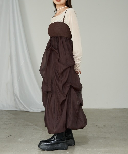 RAY CASSIN（レイカズン）の「【1枚で主役級】チュールティアードベアワンピース（ワンピース・レディース・ホワイト/ブラック/ブラウン・FREE）」の18枚目の写真