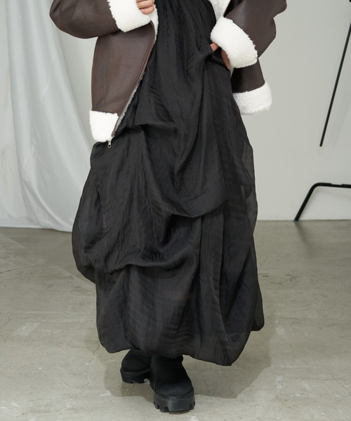 RAY CASSIN（レイカズン）の「【1枚で主役級】チュールティアードベアワンピース（ワンピース・レディース・ホワイト/ブラック/ブラウン・FREE）」の7枚目の写真