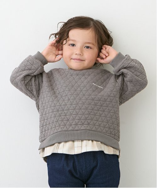 セール】裾チェックトレーナー（スウェット）｜petit main