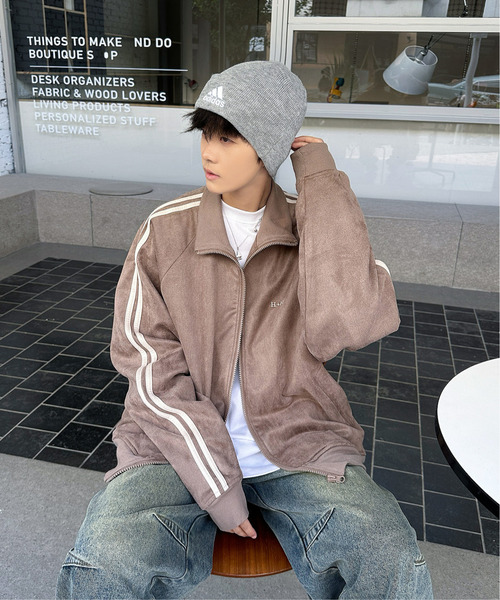 セール】【neos】ルーズシルエット フェイクスウェード ワンポイント