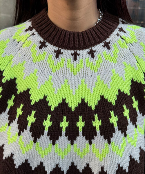 CIAOPANIC(チャオパニック)の「ノルディック柄ニットプルオーバー(ニット/セーター・レディース・ブラウン/レッド・FREE)」の13枚目の写真