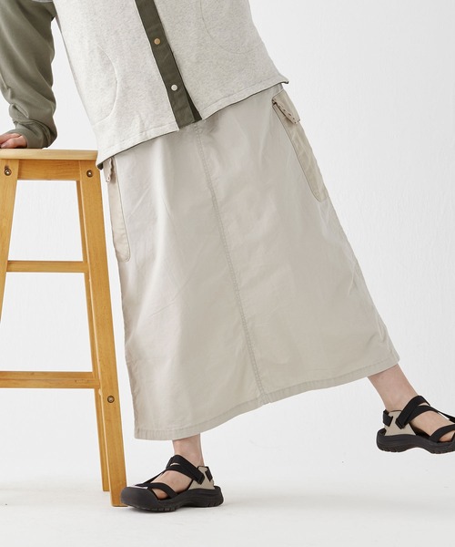 KRIFF MAYER Lady's Collection（クリフメイヤーレディースコレクション）の「クラフト刺繍カーゴスカート（スカート・レディース・チャコール/ベージュ/イエロー/ナチュラル/セージグリーン・MEDIUM/LARGE）」の3枚目の写真