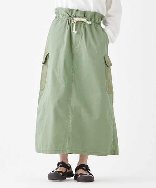 KRIFF MAYER Lady's Collection（クリフメイヤーレディースコレクション）の「クラフト刺繍カーゴスカート（スカート・レディース・チャコール/ベージュ/イエロー/ナチュラル/セージグリーン・MEDIUM/LARGE）」の4枚目の写真