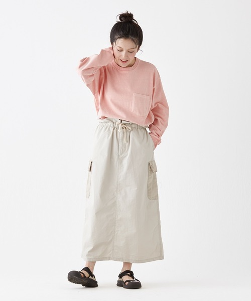 KRIFF MAYER Lady's Collection（クリフメイヤーレディースコレクション）の「クラフト刺繍カーゴスカート（スカート・レディース・チャコール/ベージュ/イエロー/ナチュラル/セージグリーン・MEDIUM/LARGE）」の8枚目の写真