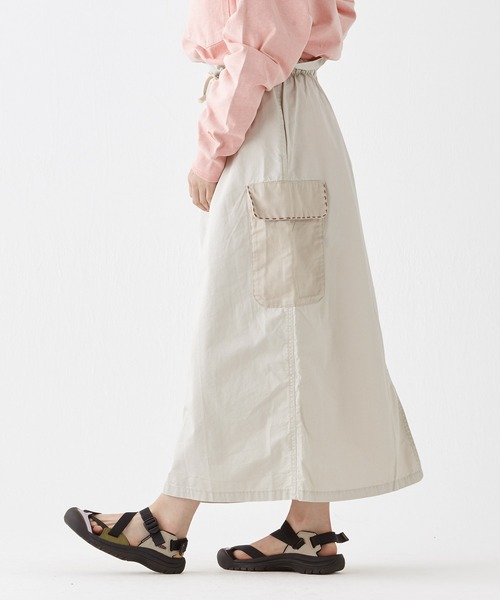 KRIFF MAYER Lady's Collection（クリフメイヤーレディースコレクション）の「クラフト刺繍カーゴスカート（スカート・レディース・チャコール/ベージュ/イエロー/ナチュラル/セージグリーン・MEDIUM/LARGE）」の9枚目の写真