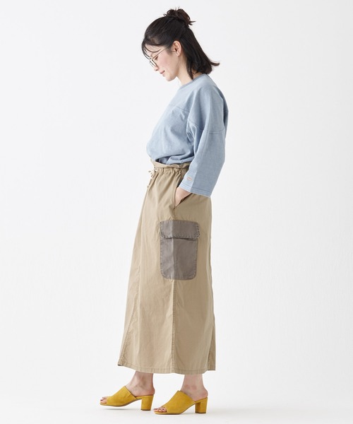 KRIFF MAYER Lady's Collection（クリフメイヤーレディースコレクション）の「クラフト刺繍カーゴスカート（スカート・レディース・チャコール/ベージュ/イエロー/ナチュラル/セージグリーン・MEDIUM/LARGE）」の14枚目の写真