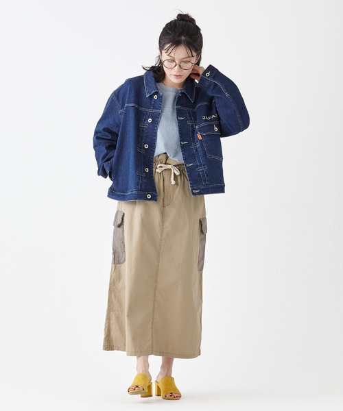 KRIFF MAYER Lady's Collection（クリフメイヤーレディースコレクション）の「クラフト刺繍カーゴスカート（スカート・レディース・チャコール/ベージュ/イエロー/ナチュラル/セージグリーン・MEDIUM/LARGE）」の16枚目の写真