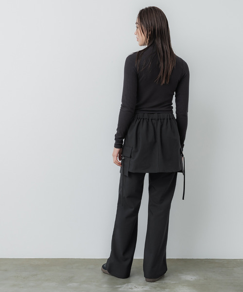 coca(coca)(コカ)の「スカートレイヤードパンツ(その他パンツ・レディース・チャコール/ブラック・L/S/M)」の5枚目の写真