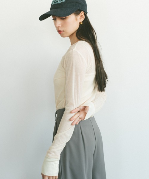 VANNIE U(ヴァニーユー)の「ミニスナップシアートップス(Tシャツ/カットソー・レディース・アイボリー/ブラック/グレー・FREE)」の12枚目の写真