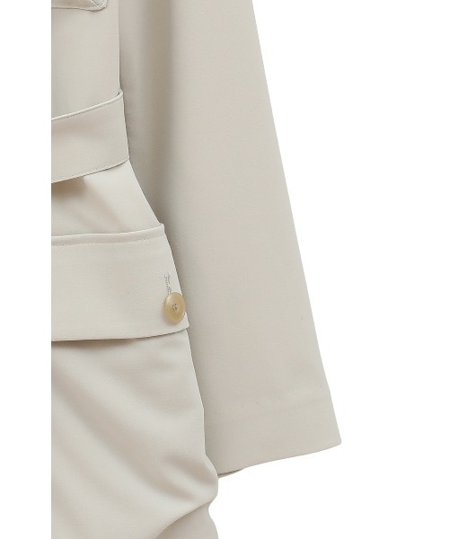 CLANE(クラネ)の「CLANE/クラネ/MILITARY SHORT ALL IN ONE(つなぎ/オールインワン・レディース・ブラック/アイボリー・1)」の11枚目の写真