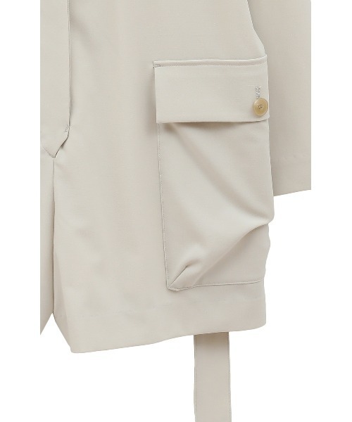 CLANE(クラネ)の「CLANE/クラネ/MILITARY SHORT ALL IN ONE(つなぎ/オールインワン・レディース・ブラック/アイボリー・1)」の10枚目の写真