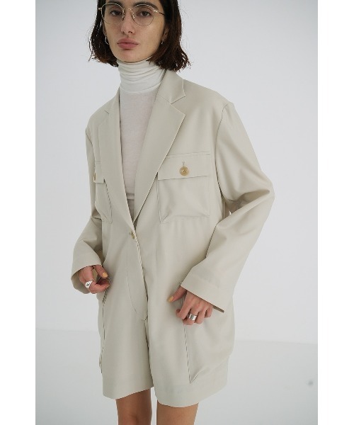 CLANE(クラネ)の「CLANE/クラネ/MILITARY SHORT ALL IN ONE(つなぎ/オールインワン・レディース・ブラック/アイボリー・1)」の5枚目の写真