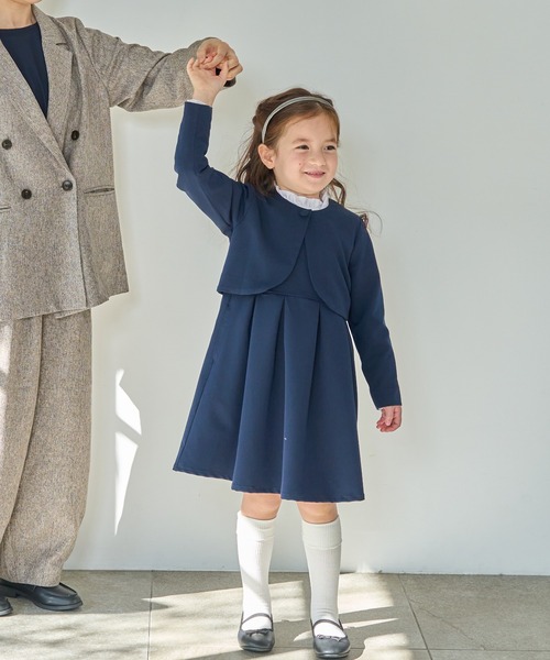 pairmanon(ペアマノン)の「ボレロ&ノースリーブプリーツワンピース(ワンピース・キッズ・ベージュ/ネイビー・140/130/150/100/120/110/90)」の13枚目の写真