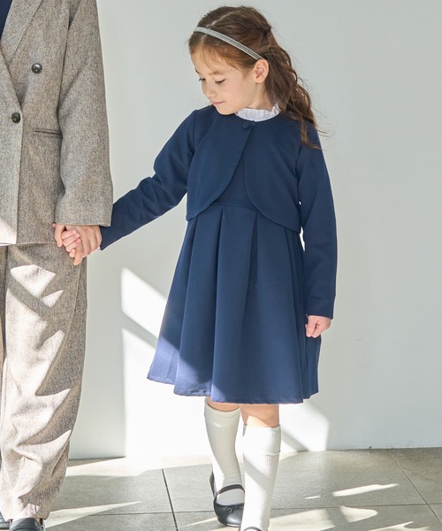 pairmanon(ペアマノン)の「ボレロ&ノースリーブプリーツワンピース(ワンピース・キッズ・ベージュ/ネイビー・140/130/150/100/120/110/90)」の14枚目の写真