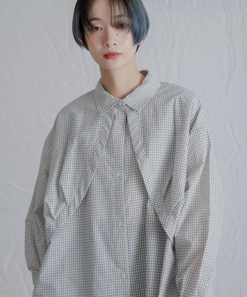KBF（ケイビーエフ）の「チェックレイヤードBIGシャツ（シャツ