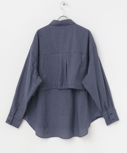 KBF(ケイビーエフ)の「チェックレイヤードBIGシャツ(シャツ/ブラウス・レディース・オフホワイト/ネイビー/アイボリー・ONE)」の22枚目の写真