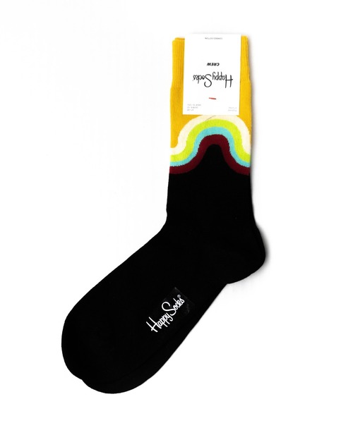 Happy Socks(ハッピーソックス)の「【66】【HAPPY SOCKS】WAVEデザインソックス(ソックス/靴下・メンズ・ブラック/その他・MEDIUM/SMALL)」の2枚目の写真