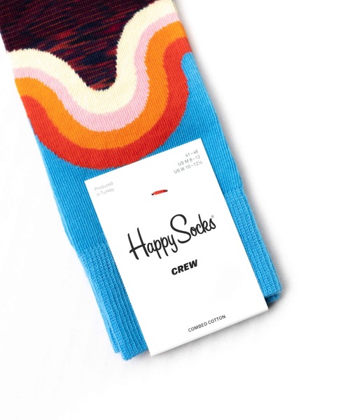Happy Socks(ハッピーソックス)の「【66】【HAPPY SOCKS】WAVEデザインソックス(ソックス/靴下・メンズ・ブラック/その他・MEDIUM/SMALL)」の5枚目の写真