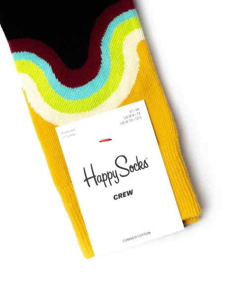 Happy Socks(ハッピーソックス)の「【66】【HAPPY SOCKS】WAVEデザインソックス(ソックス/靴下・メンズ・ブラック/その他・MEDIUM/SMALL)」の3枚目の写真
