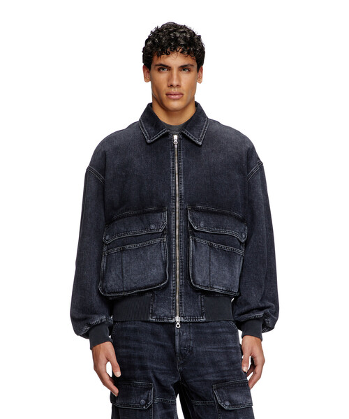 DIESEL(ディーゼル)の「メンズ ジップアップデニムジャケット D-KURZ(デニムジャケット・メンズ・ブラック・X-SMALL/XX-LARGE/X-LARGE/LARGE/MEDIUM/SMALL)」の7枚目の写真