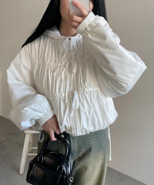 WEGO（ウィゴー）の「WEGO/リボンフードブルゾン（ブルゾン・レディース・ホワイト/ブラック・FREE）」の19枚目の写真