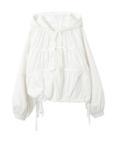 WEGO（ウィゴー）の「WEGO/リボンフードブルゾン（ブルゾン・レディース・ホワイト/ブラック・FREE）」の9枚目の写真