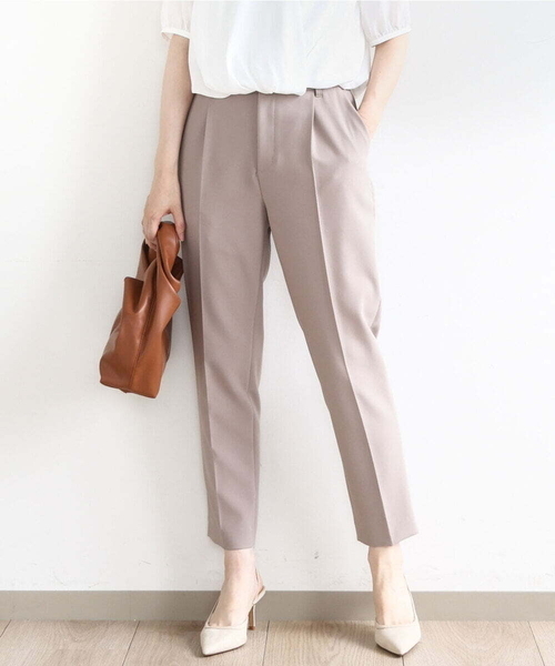 [名品シリーズ]ストレッチテーパードパンツ/洗える（スラックス）｜OFUON（オフオン）