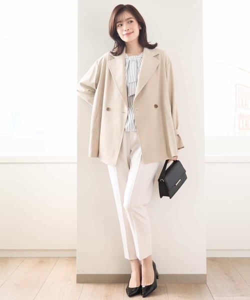 OFUON le MK（オフオンルエムケー）の「[名品シリーズ]ストレッチテーパードパンツ/WEB限定サイズあり/洗える（スラックス・レディース・アイボリー/ネイビー/モカ・42/40/38/36）」の11枚目の写真