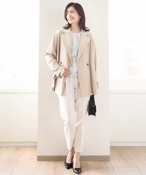 OFUON le MK（オフオンルエムケー）の「[名品シリーズ]ストレッチテーパードパンツ/WEB限定サイズあり/洗える（スラックス・レディース・アイボリー/ネイビー/モカ・42/40/38/36）」の12枚目の写真