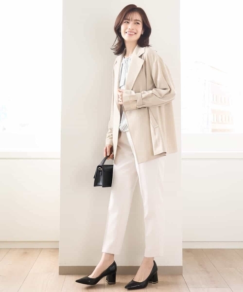 OFUON le MK（オフオンルエムケー）の「[名品シリーズ]ストレッチテーパードパンツ/WEB限定サイズあり/洗える（スラックス・レディース・アイボリー/ネイビー/モカ・42/40/38/36）」の13枚目の写真