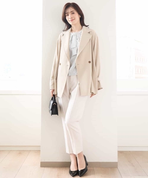 OFUON le MK（オフオンルエムケー）の「[名品シリーズ]ストレッチテーパードパンツ/WEB限定サイズあり/洗える（スラックス・レディース・アイボリー/ネイビー/モカ・42/40/38/36）」の14枚目の写真