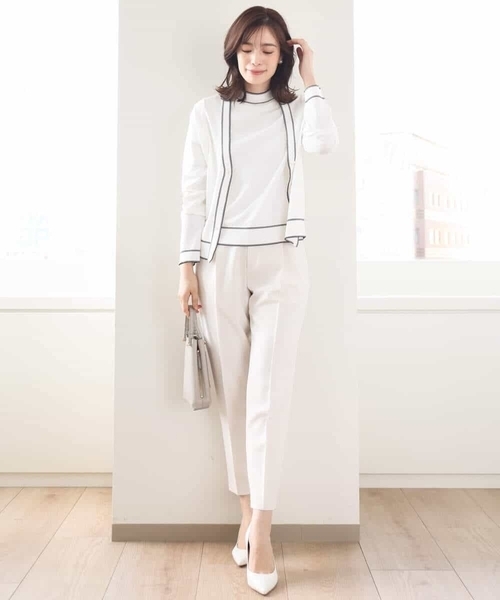 OFUON le MK（オフオンルエムケー）の「[名品シリーズ]ストレッチテーパードパンツ/WEB限定サイズあり/洗える（スラックス・レディース・アイボリー/ネイビー/モカ・42/40/38/36）」の15枚目の写真