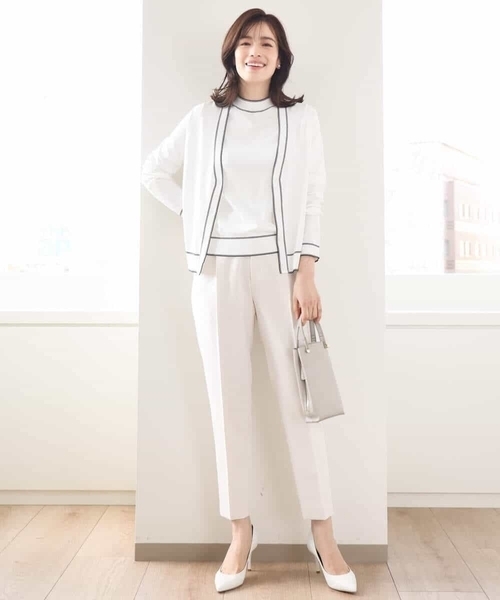 OFUON le MK（オフオンルエムケー）の「[名品シリーズ]ストレッチテーパードパンツ/WEB限定サイズあり/洗える（スラックス・レディース・アイボリー/ネイビー/モカ・42/40/38/36）」の16枚目の写真