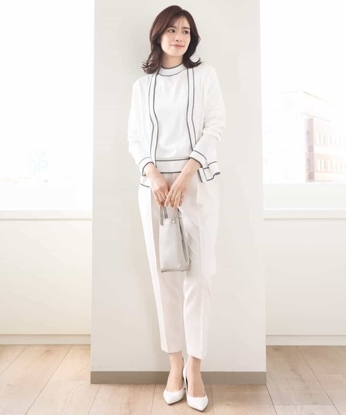 OFUON le MK（オフオンルエムケー）の「[名品シリーズ]ストレッチテーパードパンツ/WEB限定サイズあり/洗える（スラックス・レディース・アイボリー/ネイビー/モカ・42/40/38/36）」の17枚目の写真