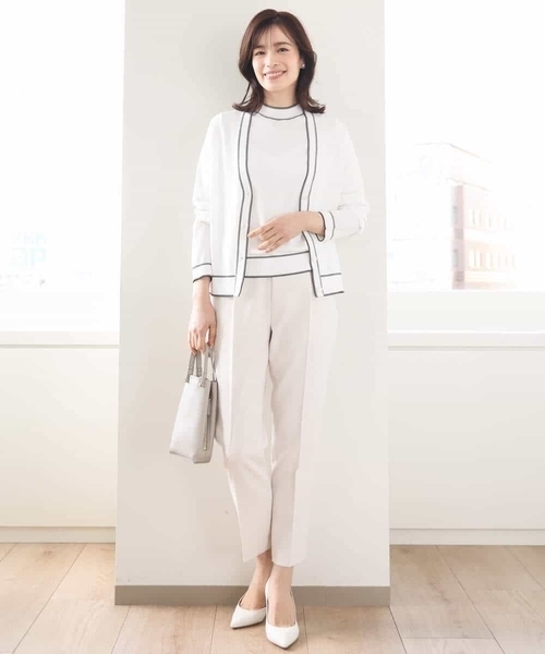 OFUON le MK（オフオンルエムケー）の「[名品シリーズ]ストレッチテーパードパンツ/WEB限定サイズあり/洗える（スラックス・レディース・アイボリー/ネイビー/モカ・42/40/38/36）」の18枚目の写真